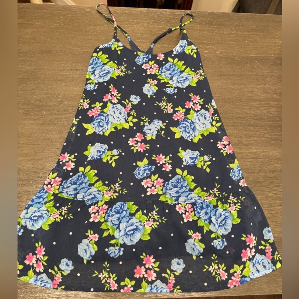 Abercrombie Kids Youth Girls Y2K Floral Cross Back Tank Top Dress